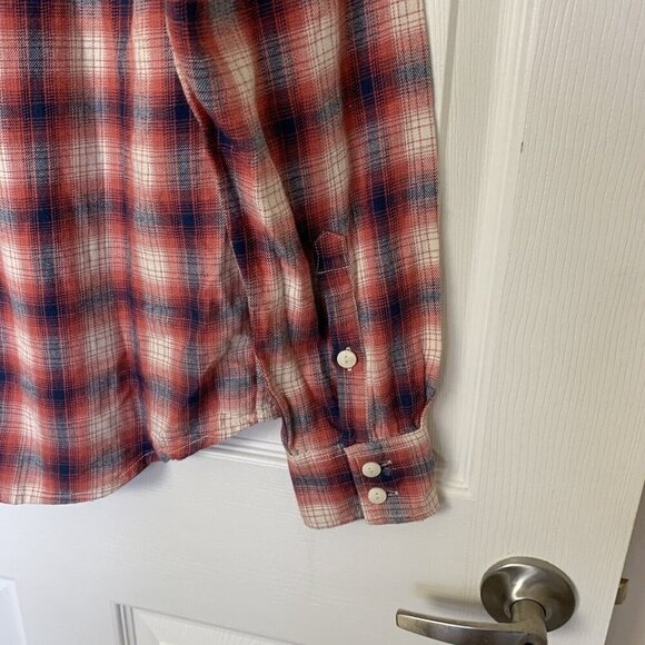 Arizona Men's Small Long Sleeve Shirt Flannel Plaid Red Blue White New - Picture 8 of 12